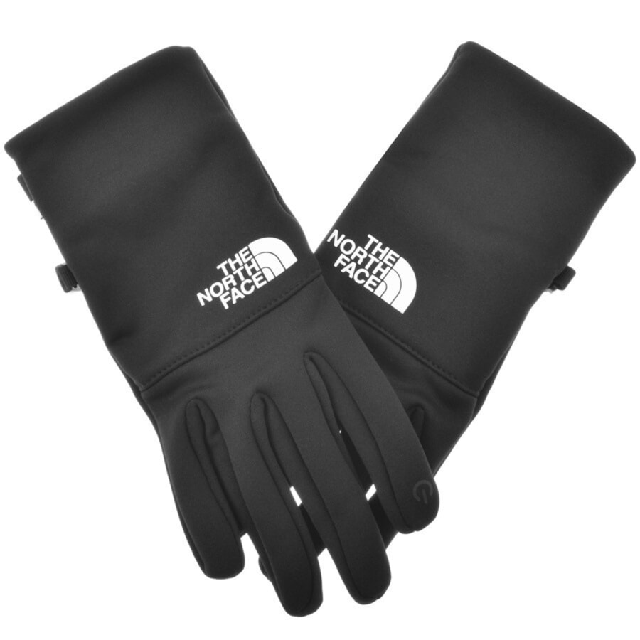 The North Face Etip Recycled Gloves Black White Logo L